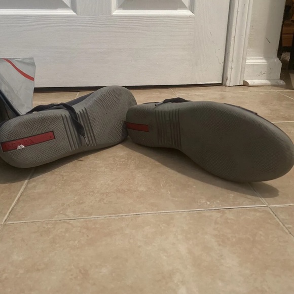 Mens Blue Prada Napa Aviator Washed Sneaker Size 8 - Picture 3 of 6